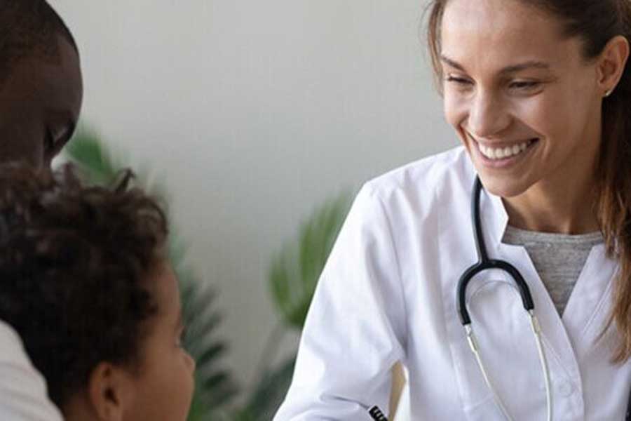 physician with a patient